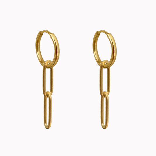 Oorbellen Oval Chain Goud