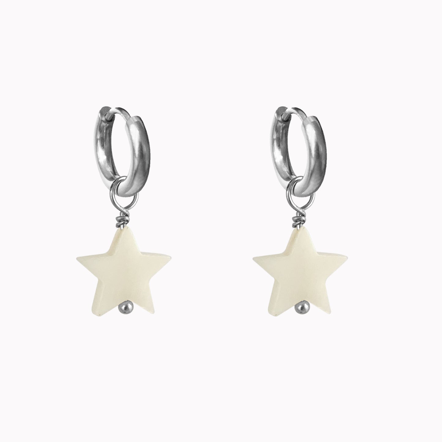 Oorbellen Shell Star Zilver