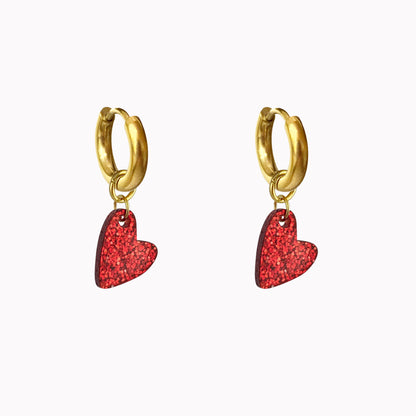 Oorbellen Sparkling Heart Goud