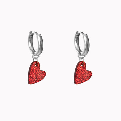 Oorbellen Sparkling Heart Zilver