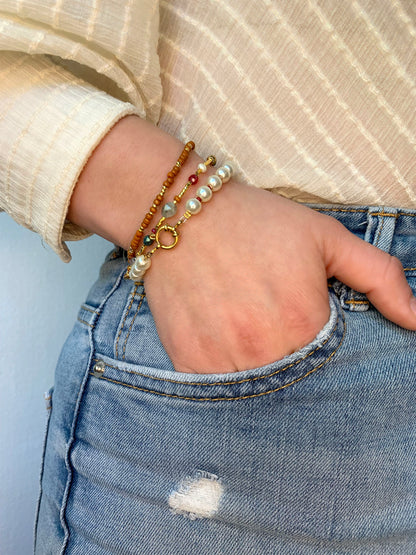 Autumn Spice Bracelet | Kralen armband met verschillende steentjes