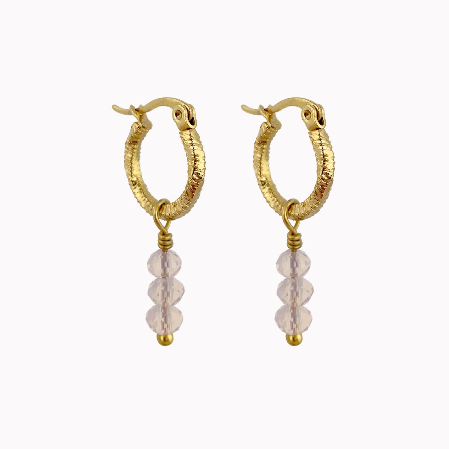 Pink Sparkle Earrings Gold