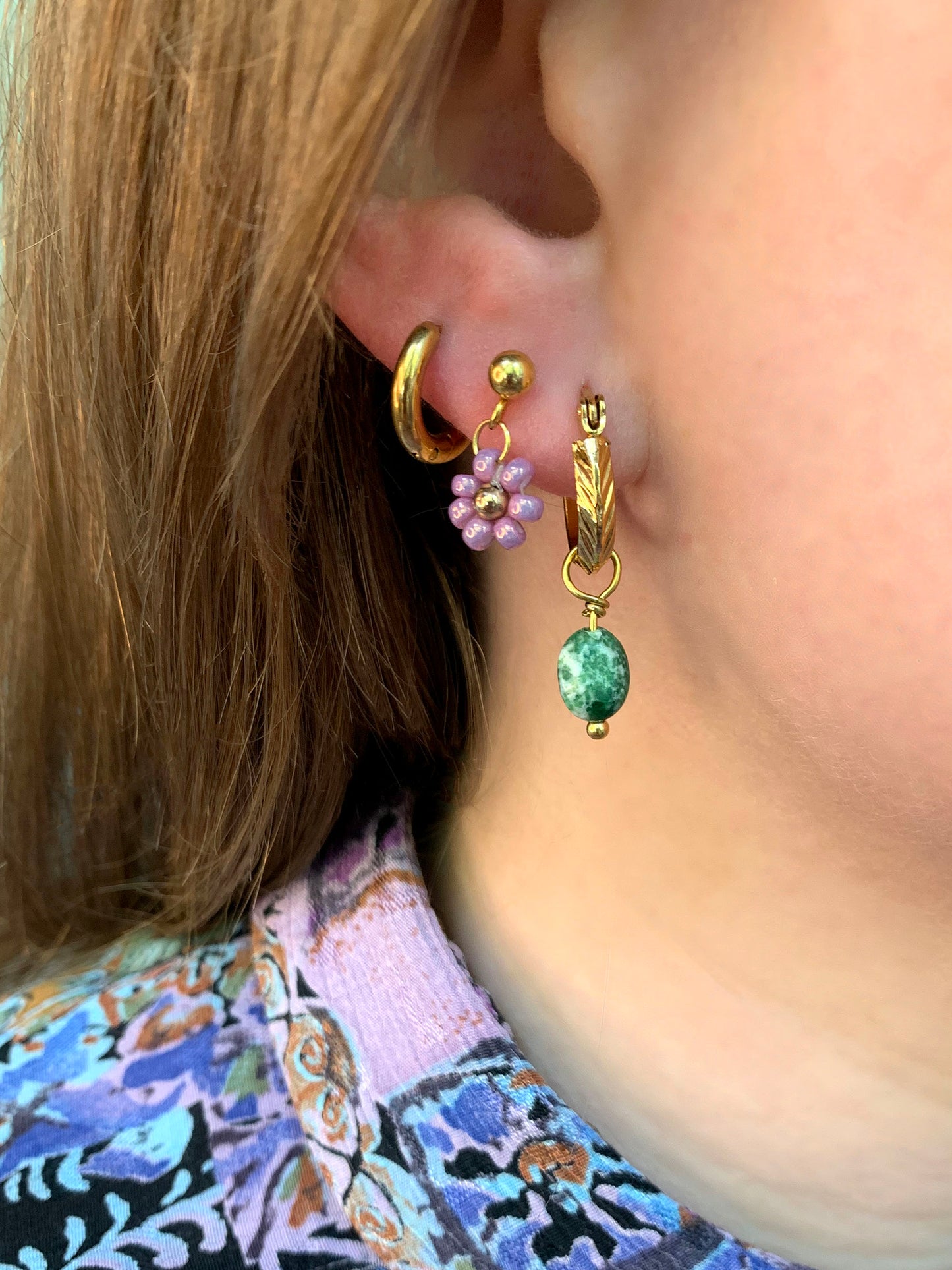 Green Spots Earrings