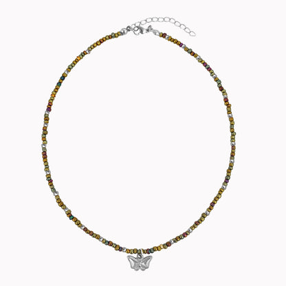 Silver Enchanted Necklace | Kralen ketting met vlinder bedel