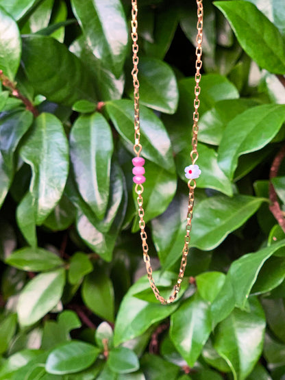Wildflower Necklace | Minimalistische schakelketting met bloem