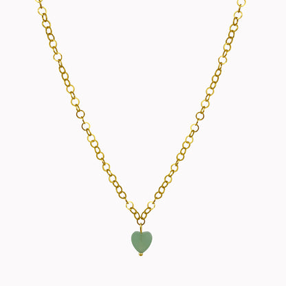 Nature Lover Necklace | Schakelketting met groen hartje