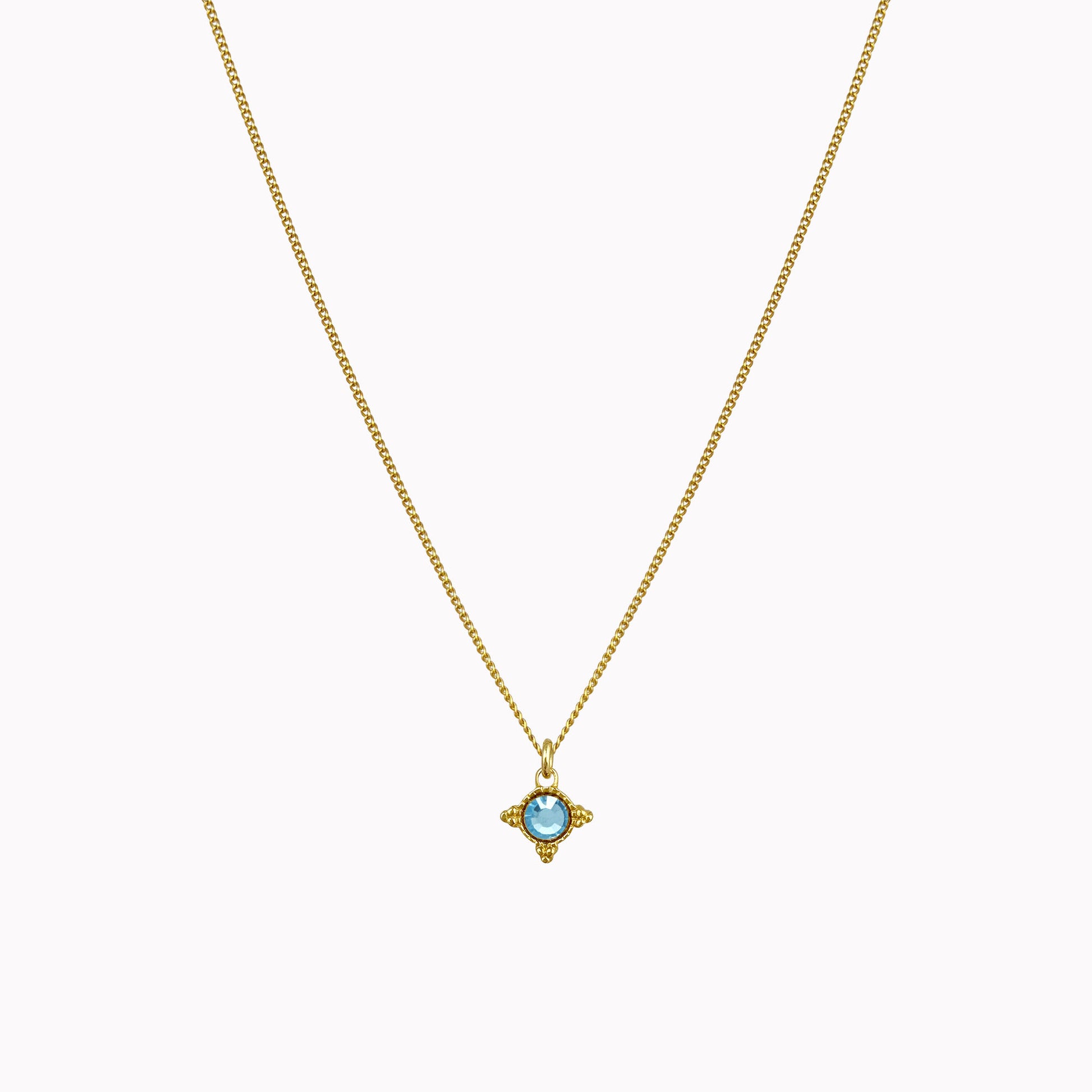 Birthstone ketting goud maart