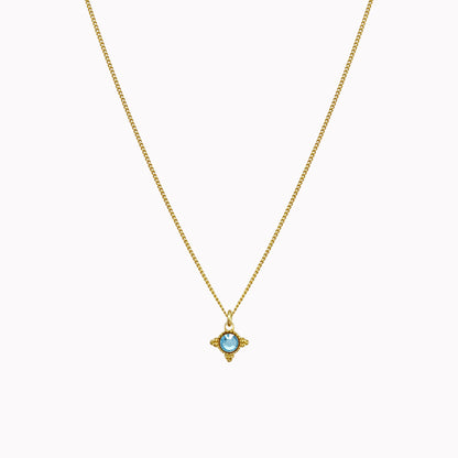 Birthstone ketting goud maart