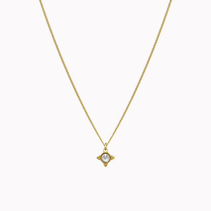 Birthstone ketting goud april