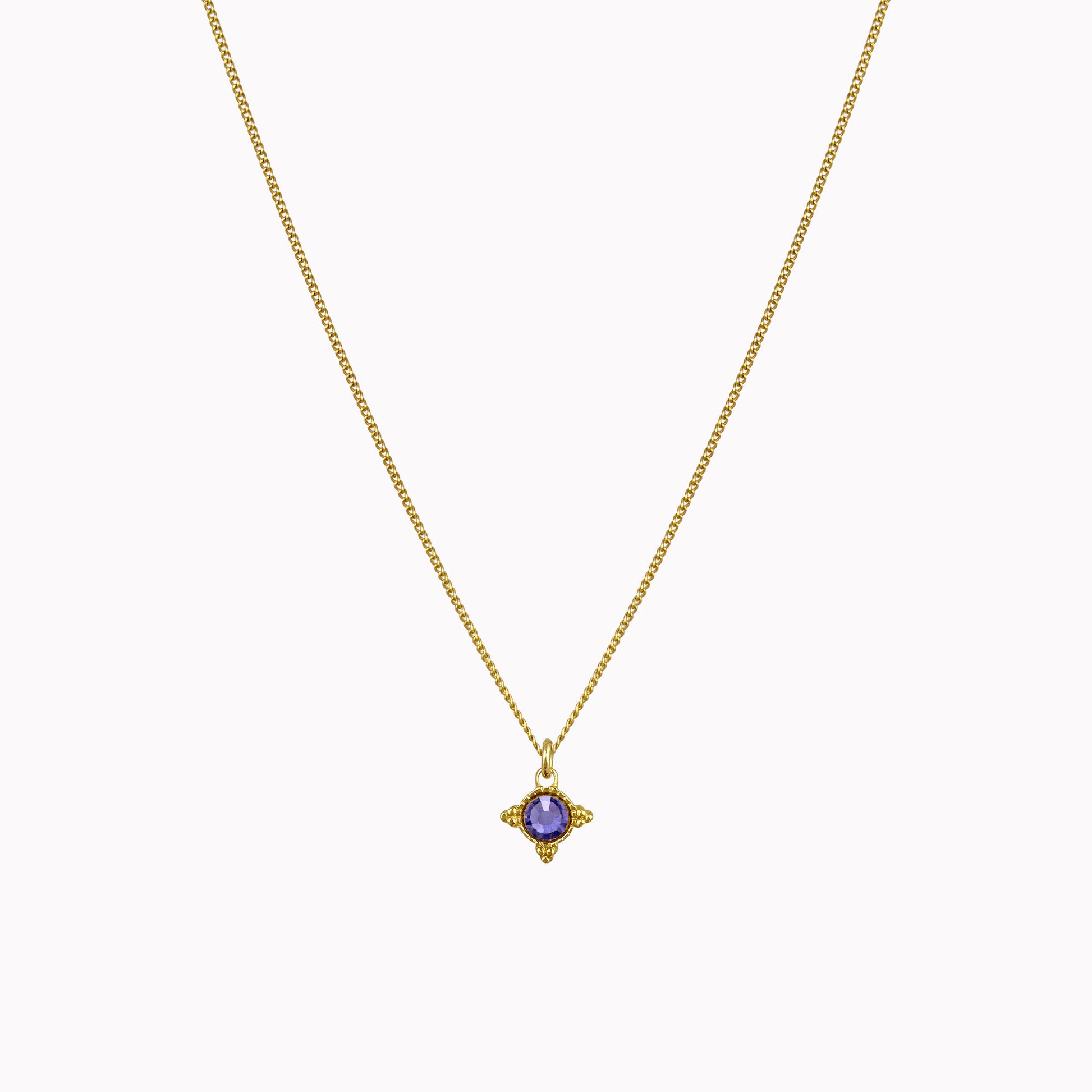 Birthstone ketting goud juni