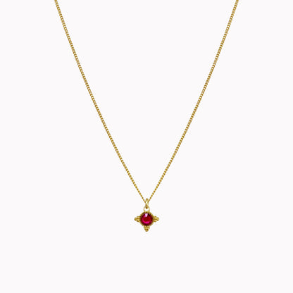 Birthstone ketting goud juli