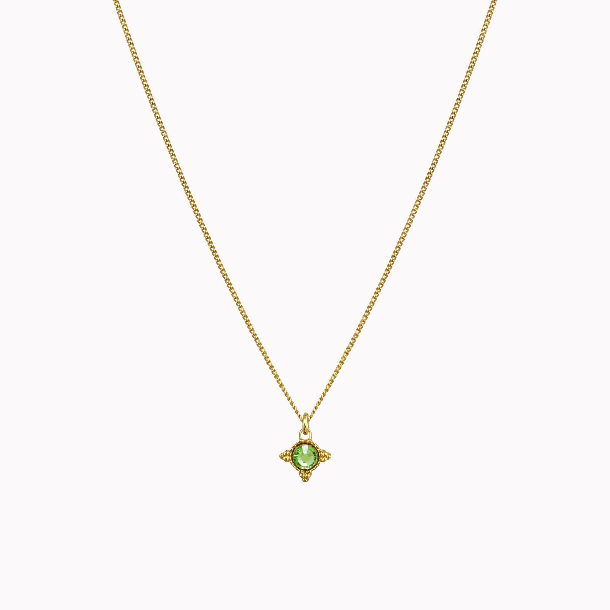 Birthstone ketting goud augustus