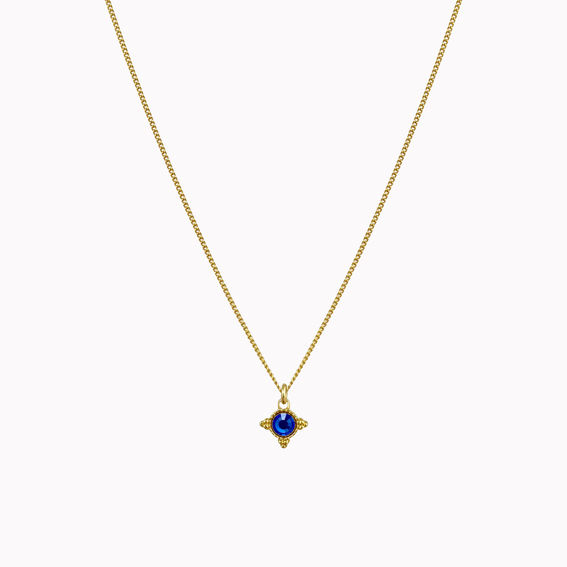Birthstone ketting goud september