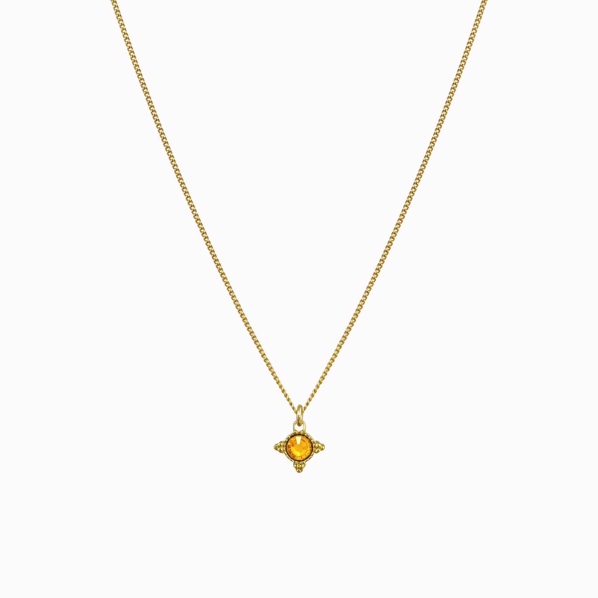 Birthstone ketting goud november