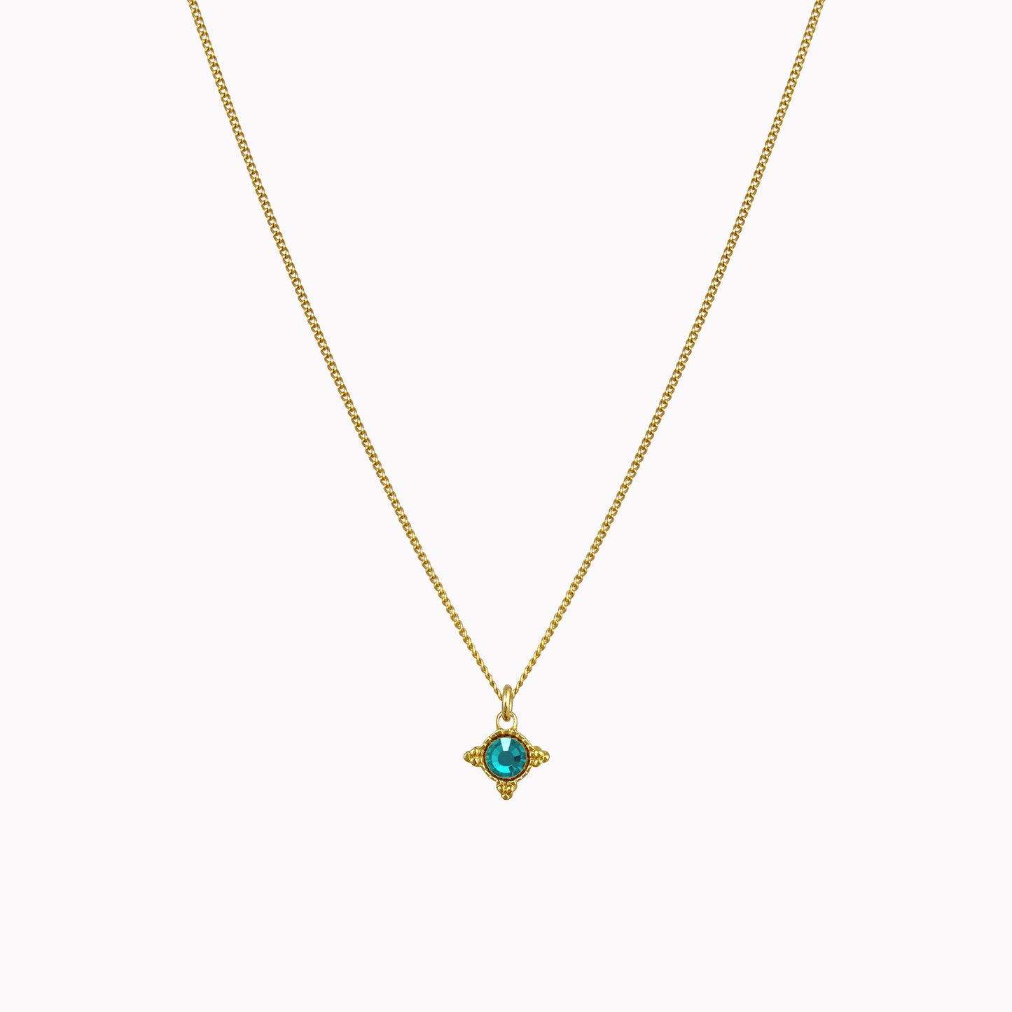 Birthstone ketting goud december