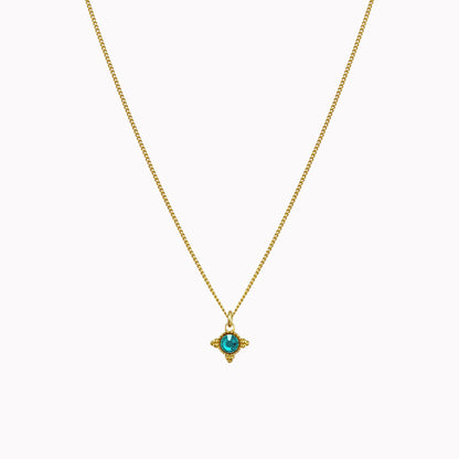 Birthstone ketting goud december