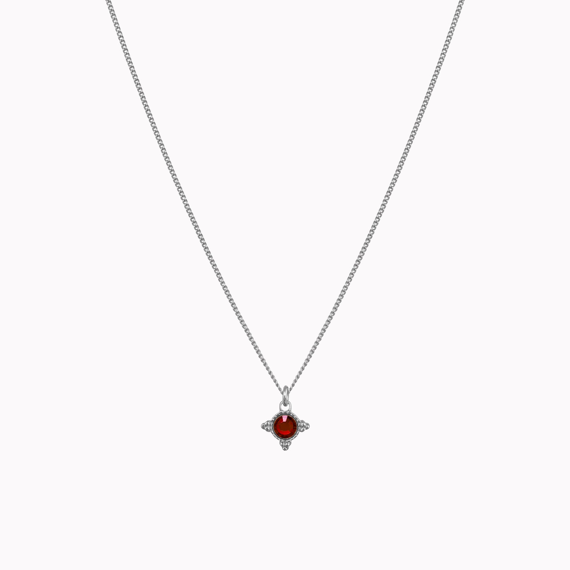 Birthstone ketting zilver januari