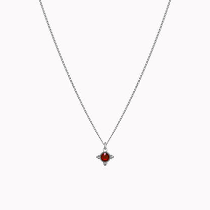 Birthstone ketting zilver januari