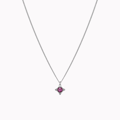 Birthstone ketting zilver februari