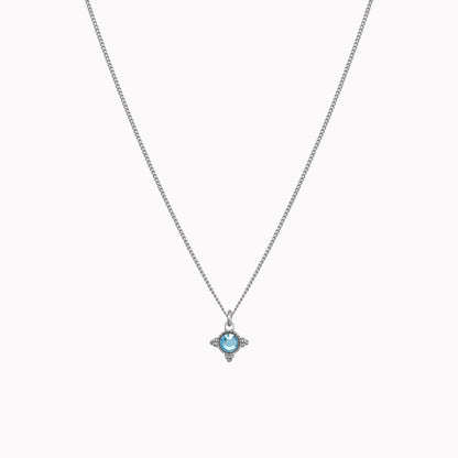 Birthstone ketting zilver maart