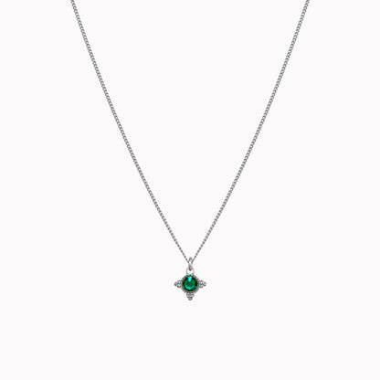 Birthstone ketting zilver mei