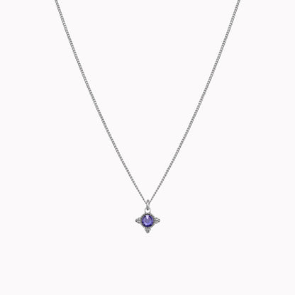 Birthstone ketting zilver juni