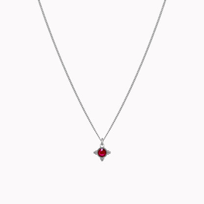 Birthstone ketting zilver juli