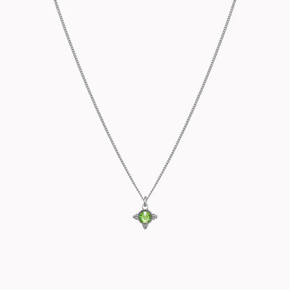 Birthstone ketting zilver augustus