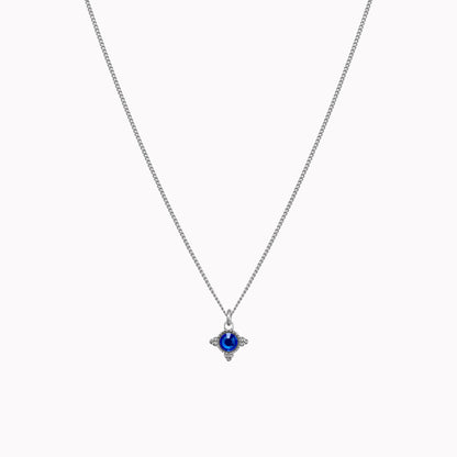Birthstone ketting zilver september