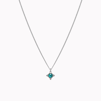 Birthstone ketting zilver december
