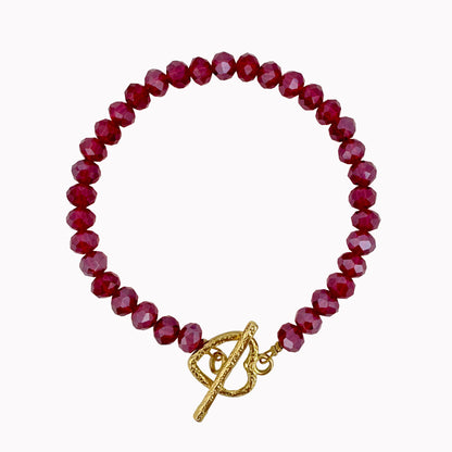 Rode kralen armband met hart