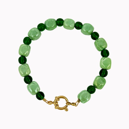 Groene kralen armband met slotje