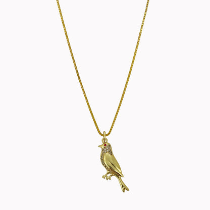 Vintage ketting goud met vogel