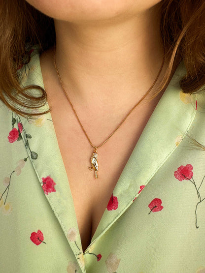 Vintage ketting goud met vogel