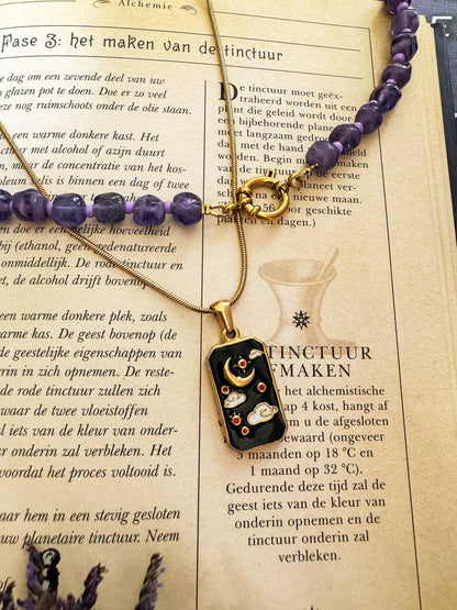 Minimalistische ketting met bedel maan goud