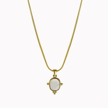 Minimalistische ketting met bedel spiegel vorm goud