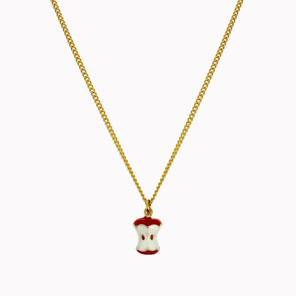 Minimalistische gouden ketting met bedel appel