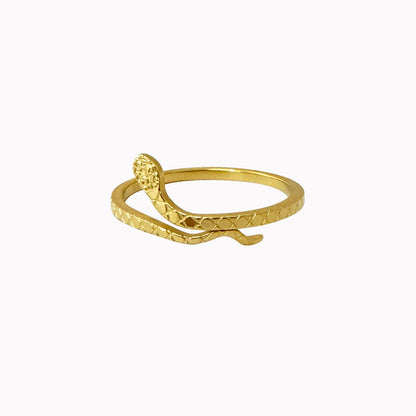Verstelbare gouden ring met slang
