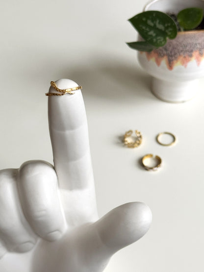 Verstelbare gouden ring met slang