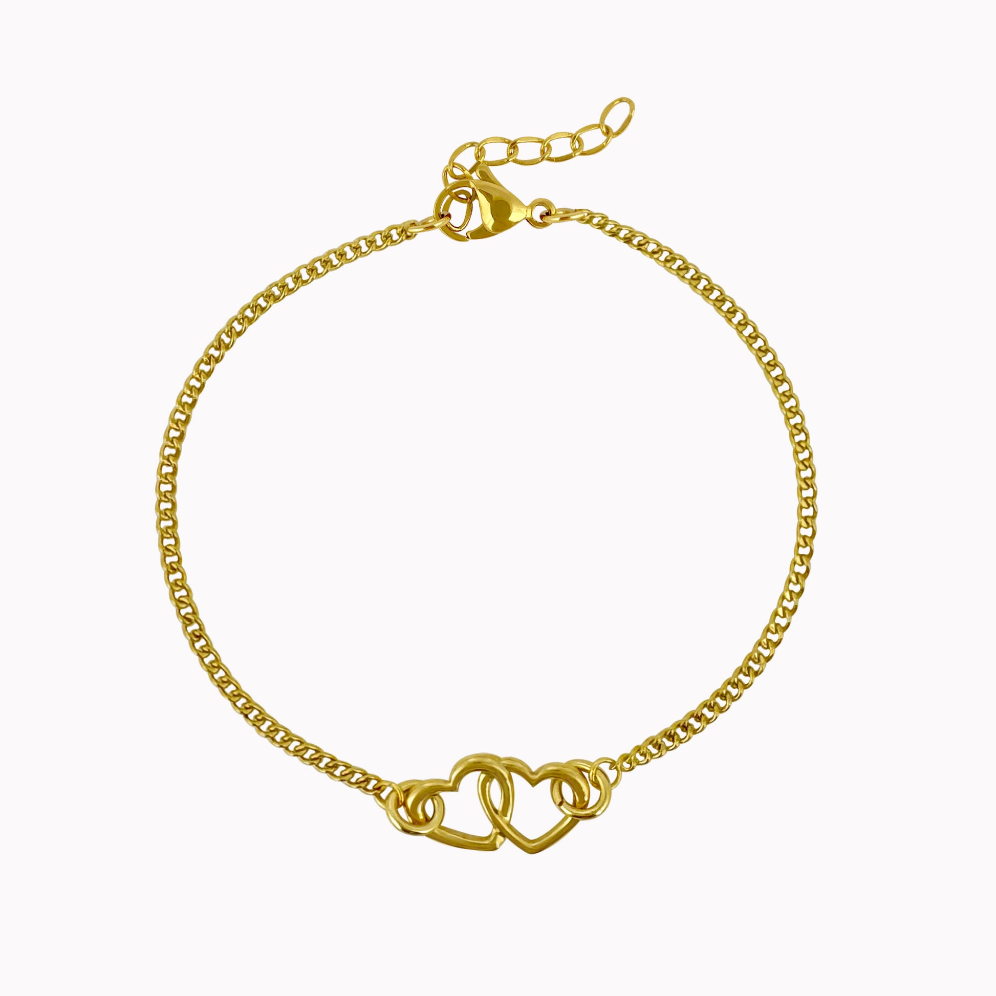 Minimalistische armband met twee hartjes