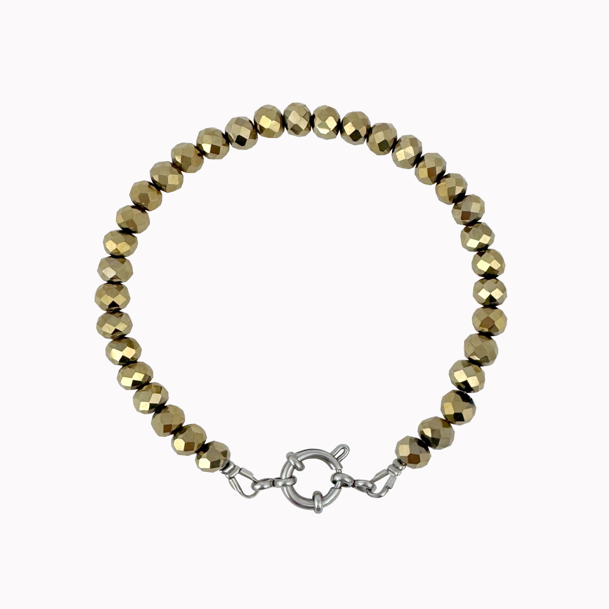 Zilveren armband met metallic kralen