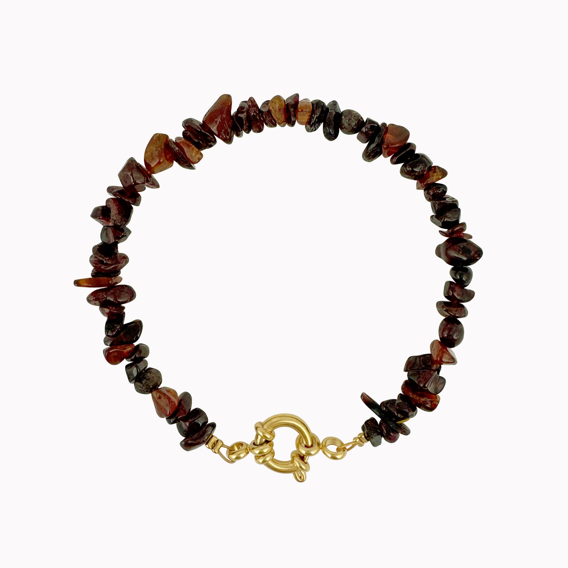 Bruine armband met chipstonekralen