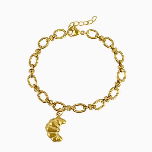 Schakelarmband met croissant bedel