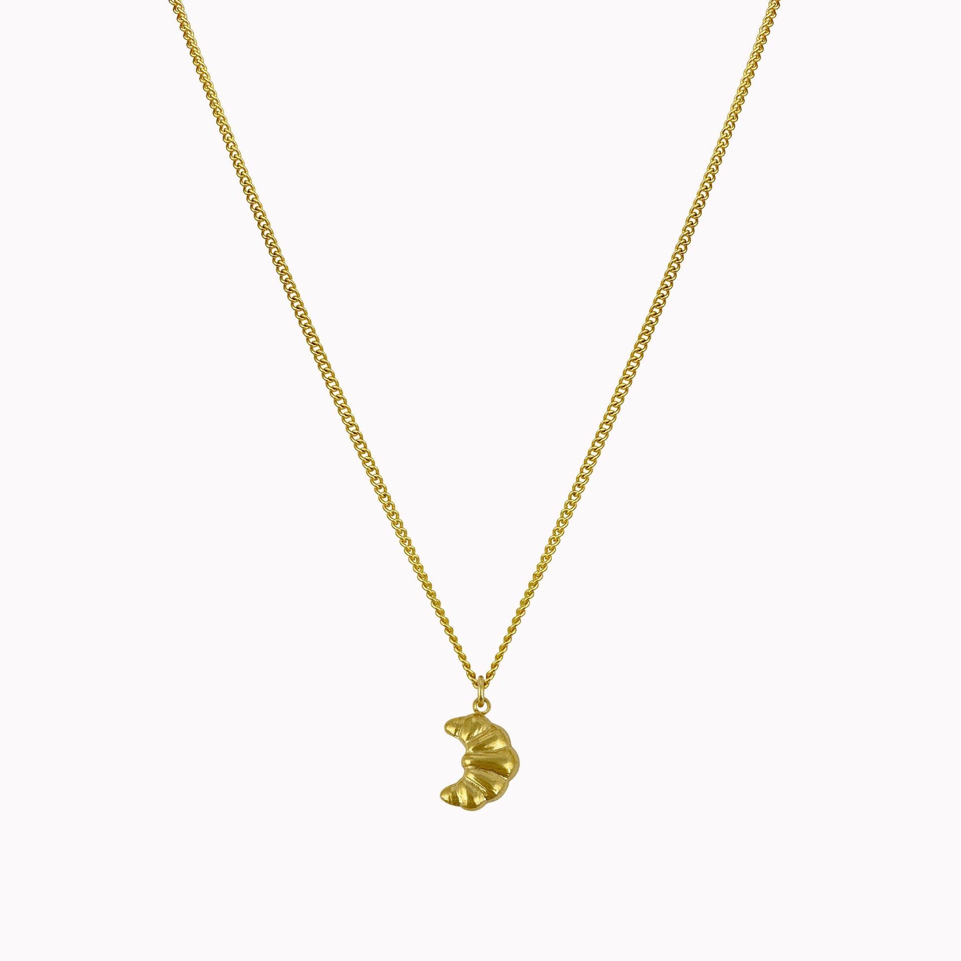 Minimalistische ketting met croissant bedel