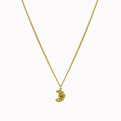 Minimalistische ketting met croissant bedel