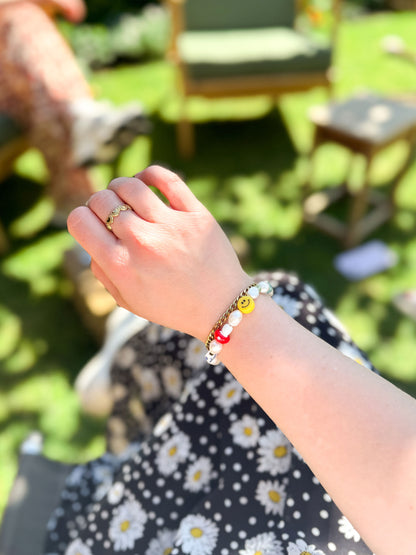 vrolijke parel armband met smiley