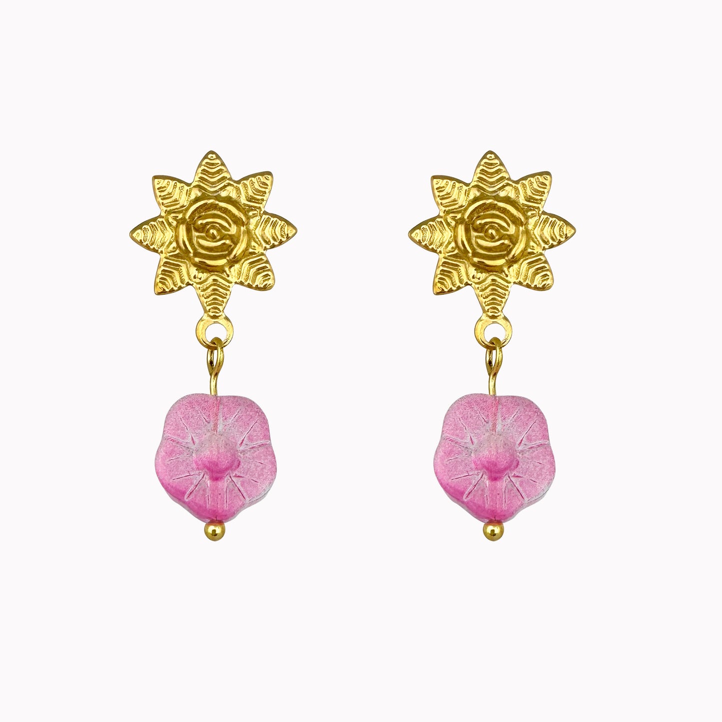 Statement oorhangers met bloem