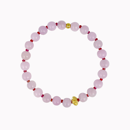 Roze kralen armband met gouden detail