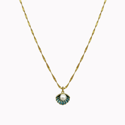 Ketting gedraaid parel goudkleurig