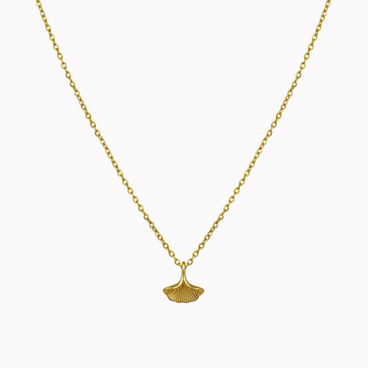 Minimalistische ketting met ginko blad